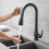 Matte Black Touchless Kitchen Faucet with Smart Sensor, Pull Down Sprayer, Solid Brass Build 1