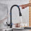 Matte Black Touchless Kitchen Faucet with Smart Sensor, Pull Down Sprayer, Solid Brass Build 2