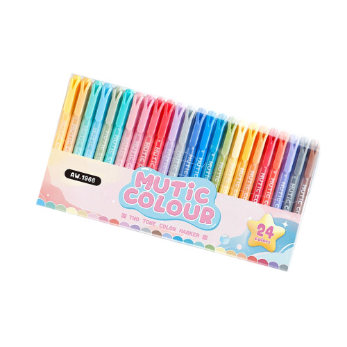 6/12/24 Colors Highlighter Markers Double-Head Highlighter-24