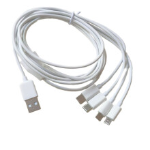 USB Charging Cable MultiCharging Cord Compatible for Type-White