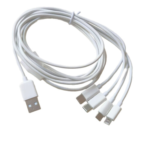 USB Charging Cable MultiCharging Cord Compatible for Type-White