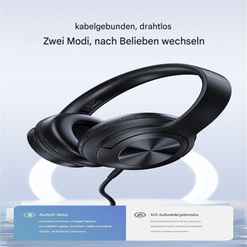 Active Noise Cancelling Over Ear Headphones,Ergonomic Fit Function Wireless Bluetooth Headset with Low Latency Foldable Portable Design for Phone 1