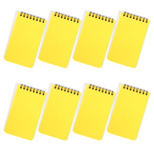 8Pcs Small Twin Coil Binding Notebook 3x4.3Inch Pocket-yellow
