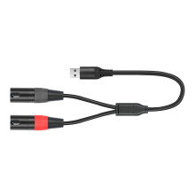 USB to Double 3Pin Male Sound Cable Power Amplifiers Cable-2m
