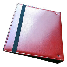 3 Rings Binder File Holder Clipboard File-Brown strap case wit