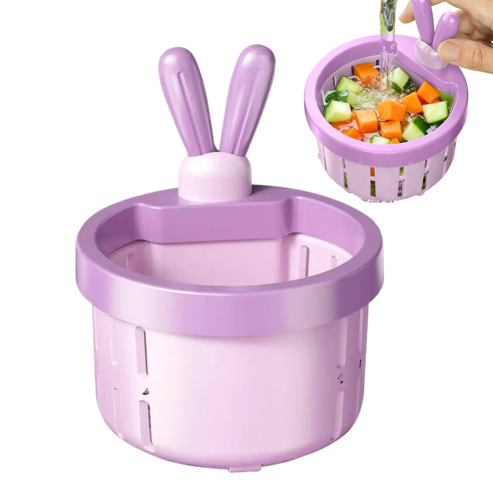 Sink Strainer Basket With Anticlog Press Dumping, Universal Fit For Kitchen Food Scraps Purple 9119770773821
