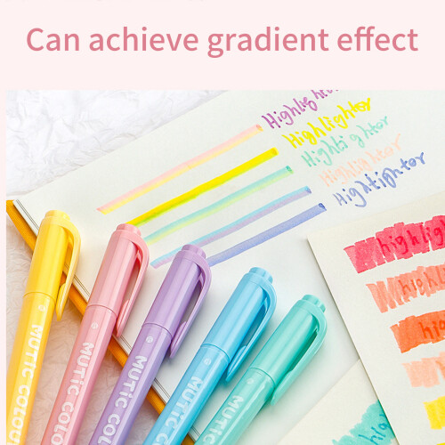 6/12/24 Colors Highlighter Markers Double-Head Highlighter-24 1
