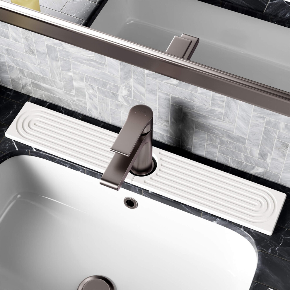 Kitchen Sink Faucet Mat, Fastdrying Diatomite Stone Counter Protector For Kitchen And Bathroom, White 23.6 X 4 9119770774132