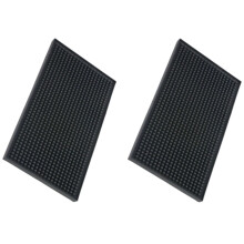 Bar Mats 2PCS 6'x12' Black NonSlip Coffee Bar Mat for Countertop PVC Spill and Dish Drying