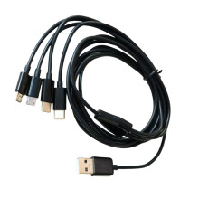 Robustes USB-Ladekabel für Typ-C- und Micro-USB-Geräte.-Schwarz