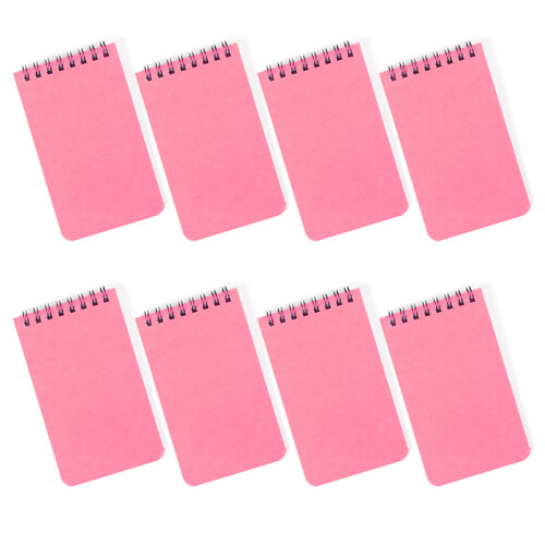 8-teiliges Notizbuch mit Doppelspulenbindung, 80 Blatt,-Rosa