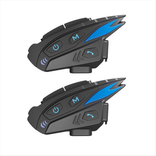 2Set Motorhelm Headset Bluetooth 5.1 Eén-knops Netwerk Gratis Koppeling 10-Persoons Intercom Afstand 2km