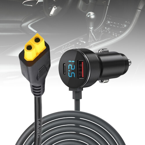 High Efficiency XT60 Connector Cord Car Power Adapter Cable for 2