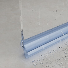 Shower Door Bottom Seal 36 Inch Frameless Sweep for 1/4 Inch Glass Clear Vinyl with Drip Rail