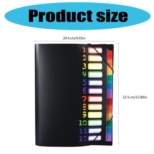 Letter Size Document Folder 12 Pocket Expanding File-White 2
