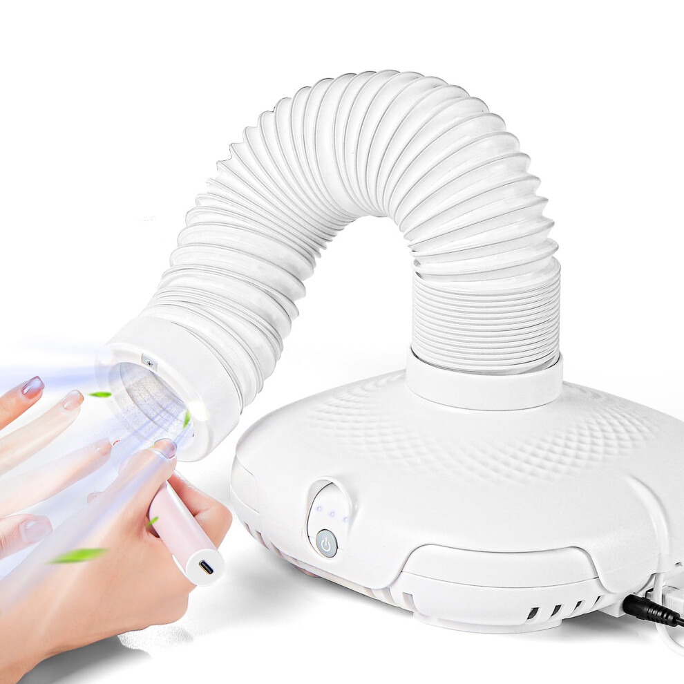 Nail Dust Collector With Led Light, 650Pa Powerful Suction, 3Speed Professional Nail Vacuum For Manicure Pedicure 9119770774194