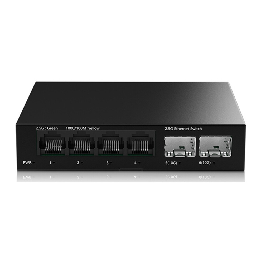 2.5G Ethernet Switch 4 Port Unmanaged Network Switch With Dual 10Gbe Sfp+ Slots Plug And Play For Homelab Setup Eu Plug 4852240186640