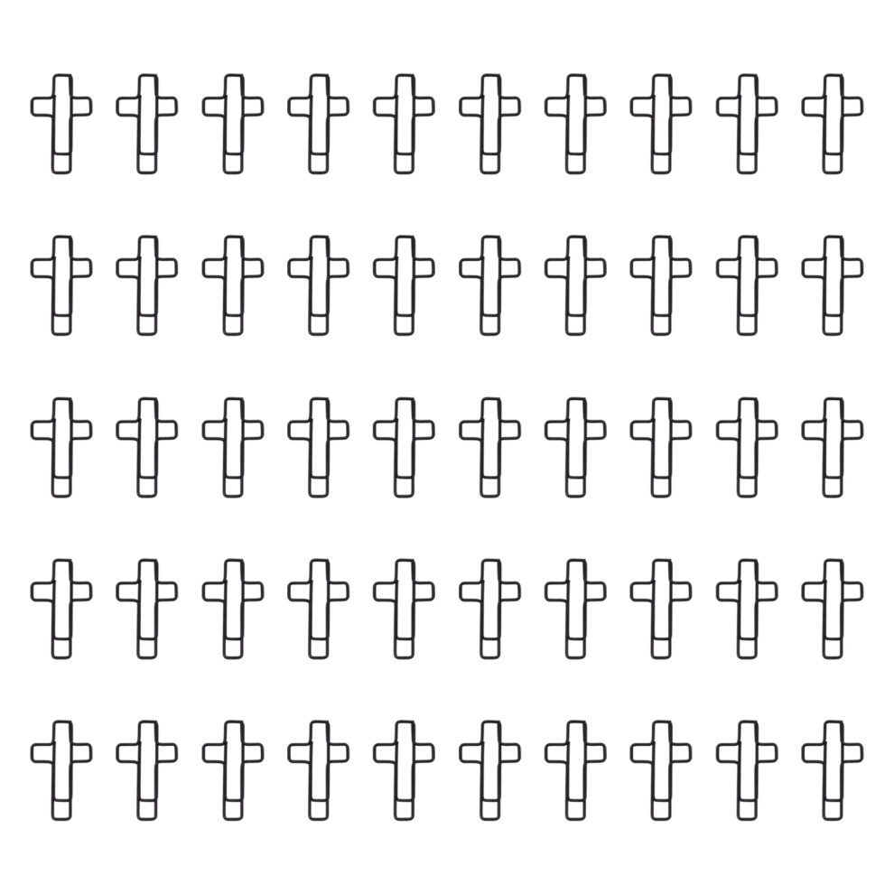 50 Pcs Crosses Shaped Paper Clips Small Bookmarks Planner-Black 7627000445469