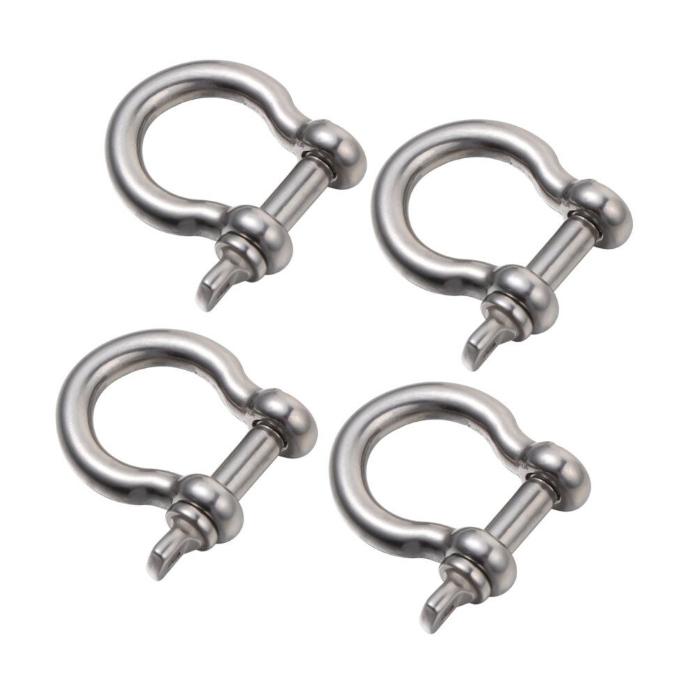 4Pcs Heavy Duty D Shackle Stainless Steel For Towing And Vehicle Recovery Silver 2.5X2.5cm 9189345636974