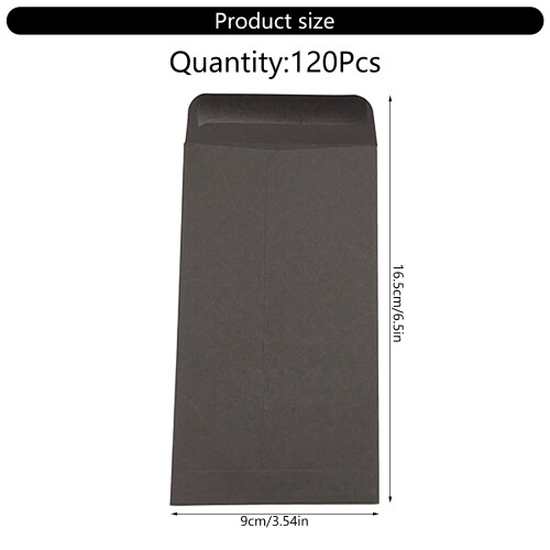 120 Pcs Coin Envelopes Small Black Envelopes Sealing Envelopes 2