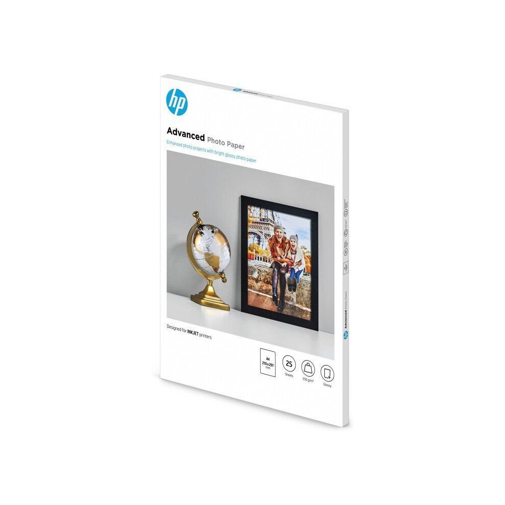 Hp Advanced Glossy Photo Paper-25 Sht/A4/210 X 297 Mm White
