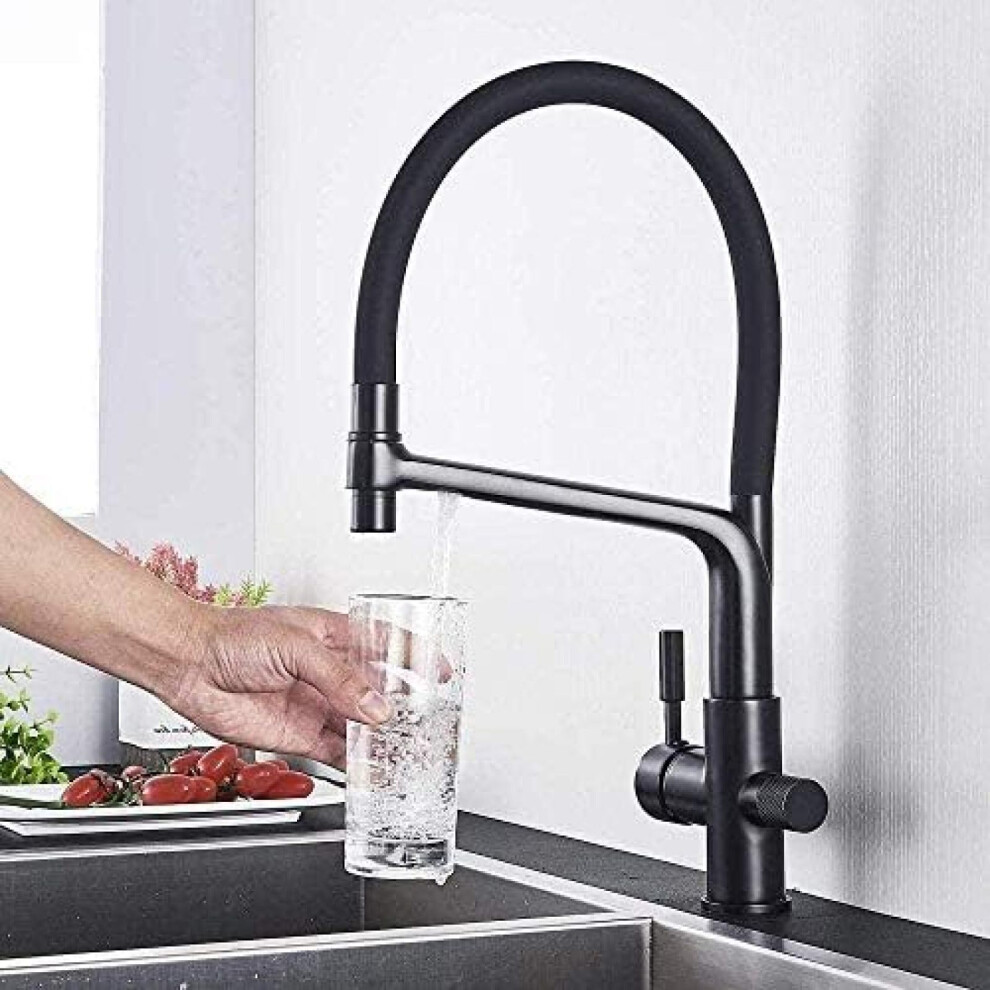 Solid Brass Kitchen Faucet With 360 Swivel Tap, Drinking Water Mixer, Corrosionresistant Finish 9001264051631