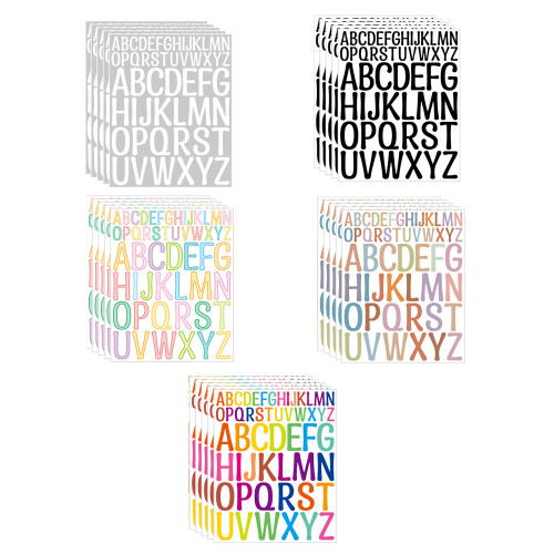 5 Sheets Colourful Alphabets Sticker Scrapbook Sticker- F2 1