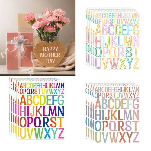 5 Sheets Colourful Alphabets Sticker Scrapbook Sticker- F2 2