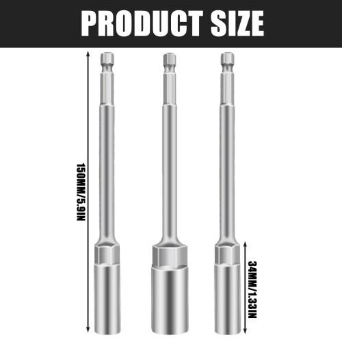 Professional 150mm Deep Reach Socket for Mechanics-6 7 8 9 10mm 2