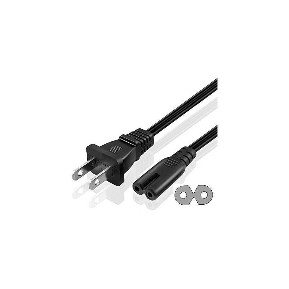 Power Cord 5Ft 2 Prong C8 Universal Replacement For Ps5 Xbox Tv Monitor Laptop Printer Black 9001264050849