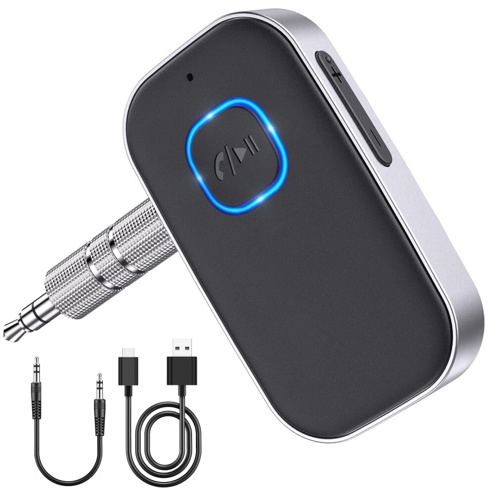 Bluetooth Car Adapter Bluetooth 5.0 Aux Receiver With Mic For Car Stereo Hands Calling 16H Playtime 9426802880984