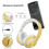 Fone de ouvido Bluetooth confortável com espuma viscoelástica, microfone, ajuste regulável, função de luz pulsante e som nítido. 4