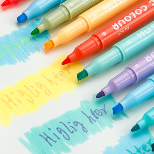 6/12/24 Colors Highlighter Markers Double-Head Highlighter-12 2