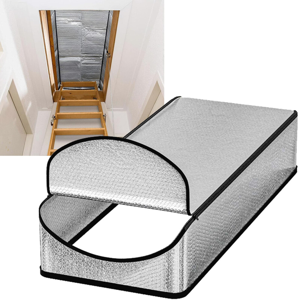 Attic Ladder Insulation Cover 25'X54'x11' With Zipper Heat Reflective Attic Door For Energy Saving 9426802883848