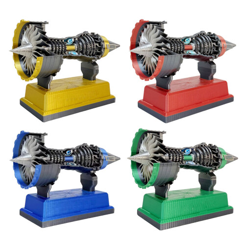 Jet Engine Model Kit TR900 Miniature Turbofan 3D-Yellow 2