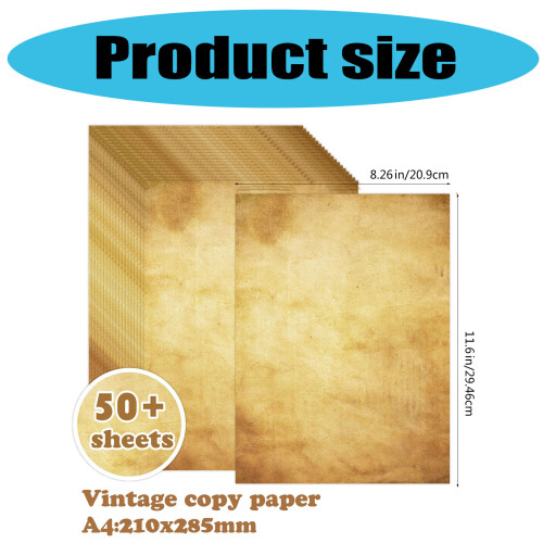 50 Blatt A4-Briefpapier, Retro-Papier, doppelseitiges-C 2