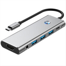 Docking Station USB con alimentatore di tipo C, spegnimento dello schermo con un clic per laptop, docking station 4K 60Hz, audio 9 in 1 2410