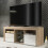 TV Unit 145cm Pulse - Oak & White Gloss Doors 1