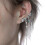 Chic Frosted Silver Earpiece Designed With Curved Tail And 5