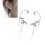 Chic Frosted Silver Earpiece Designed With Curved Tail And 3