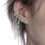 Chic Frosted Silver Earpiece Designed With Curved Tail And 4