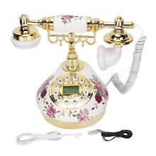 Retro-telefon til boligindretning, keramisk materiale kombineret med rosagulddesign tilbyder æstetisk nydelse, god kvalitet, god kvalitet, god