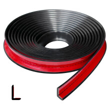 Flexible LShaped Rubber Edge Trim 20Ft Black EPDM Weatherproof SelfAdhesive Protector