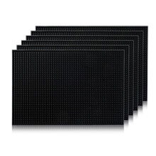 Large Rubber Bar Mat 18x12 Pack of 6 NonSlip SpillResistant for Bartenders and Home Bars
