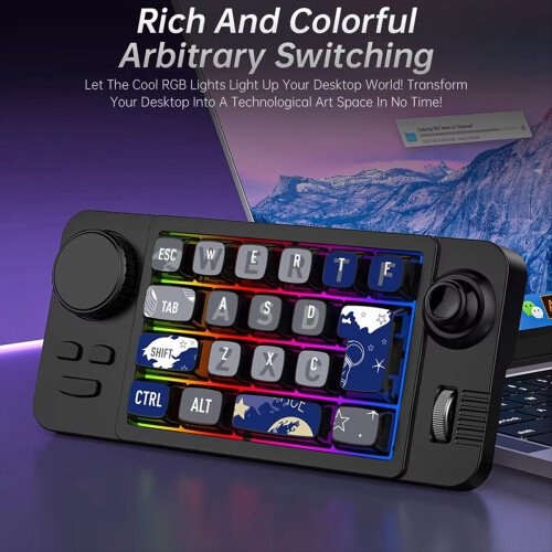 Hot Swap Bluetooth Wireless Mechanical Keyboard with Volume Scroll RGB Backlit Wired Keyboard Programmer Gaming Keypad,B 2