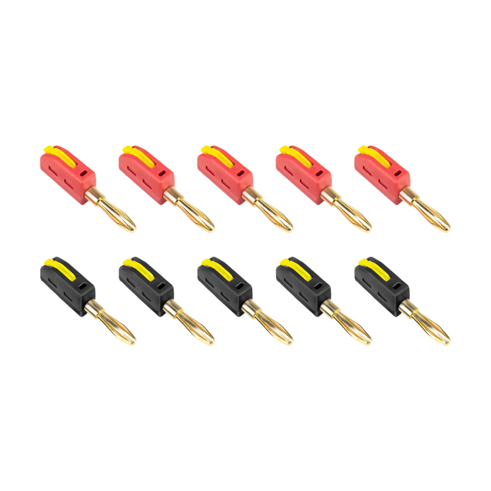 Set Of 10 4Mm Banana Plug 32A High Current Fast-5 Black 5 Red 7704000507639