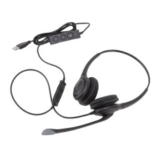 Auriculares USB con micrófono para atención al cliente, diadema ajustable, almohadillas suaves para los oídos con material ABS resistente, sonido