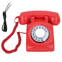 Klassisches Festnetztelefon im Retro-Design, kabelgebundenes Tischtelefon, robuste Bauweise, universeller Standard, Plug & Play, netzbetrieben, für