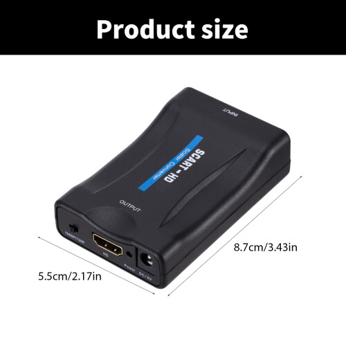 Portable SCART to Multimedia Interfaces 1080p Converter 1