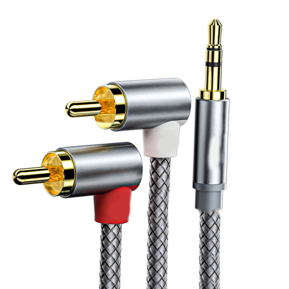 Lightweight 3.5Mm Auxiliary To 2Rca Cable For-2M Elbow Grey 7709000251353